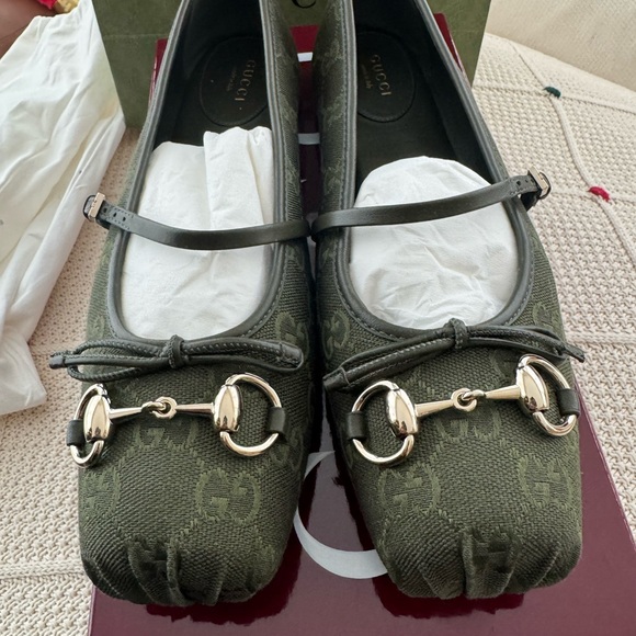 Gucci Shoes - Gucci Women's Horsebit GG Canvas ballet flats
